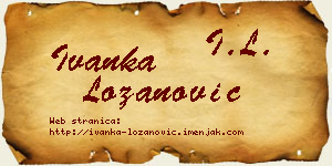 Ivanka Lozanović vizit kartica